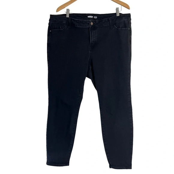 Old Navy Black Rockstar Super Skinny High Rise Jeans Plus Size 22 Denim Bottoms - Picture 1 of 7